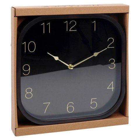 Zegar Ścienny 30 cm VILDE Kwadratowy Czarno-Złoty Tworzywo Ozdobny