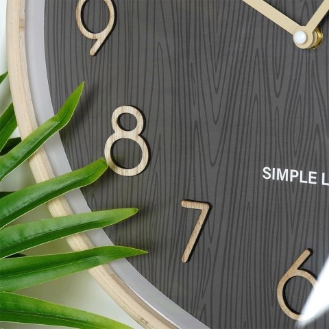 Zegar Ścienny 38 cm VILDE Okrągły Szary Płyta MDF Styl Klasyczny