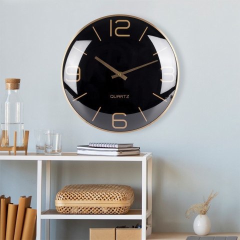 Zegar Ścienny na Ścianę Złoty Czarny Klasyczny do Salonu Biura VILDE 30 cm