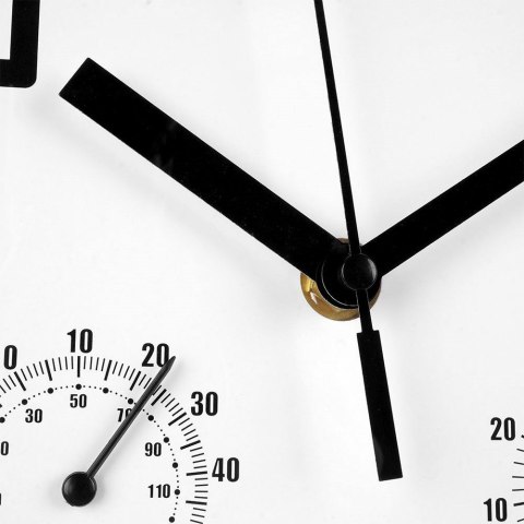 Zegar Ścienny z Termometrem Higrometrem Biały Okrągły Solidny VILDE 25 cm