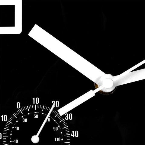 Zegar z Termometrem Higrometrem Ścienny Czarny Okrągły Solidny VILDE 25 cm