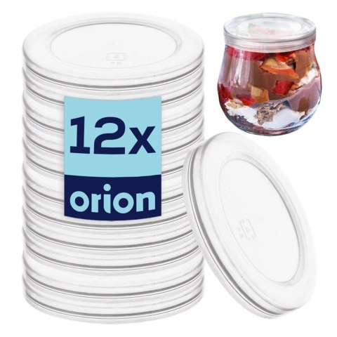Zestaw 12 Pokrywek do Słoika Jogurt 55 cm Szczelna ORION Desery 130 ml