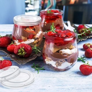 Zestaw 12 Pokrywek do Słoika Jogurt 62 cm Szczelna ORION Desery 200 ml