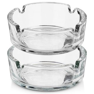 Zestaw 2 Popielniczki Szklane Okrągłe Klasyczne 8 cm VILDE na Taras