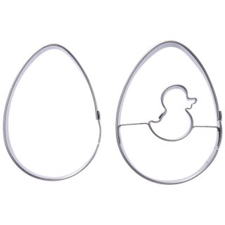 Zestaw 2 Wykrawaczy do Ciastek Jajko 5,5 cm Stal do Zmywarki ORION