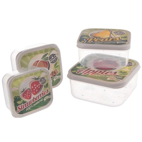 Zestaw 4 Pojemników Lunchbox Szczelny 900 ml ORION Retro na Żywność