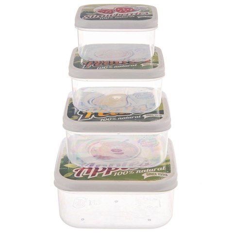 Zestaw 4 Pojemników Lunchbox Szczelny 900 ml ORION Retro na Żywność