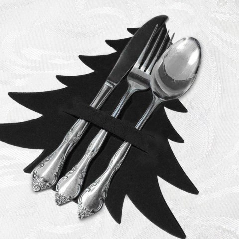 Zestaw 4 Pokrowce Etui na Sztućce Filc VILDE Świąteczna Choinka