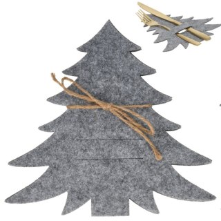 Zestaw 4 Pokrowce Etui na Sztućce Filc VILDE Świąteczna Choinka