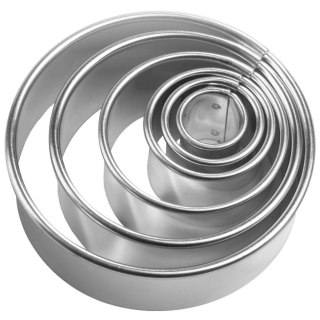 Zestaw 5 Wykrawaczy do Ciastek Koło 1,3-5,2 cm Stal do Zmywarki ORION