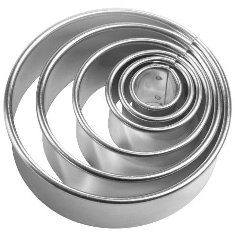 Zestaw 5 Wykrawaczy do Ciastek Koło 1,3-5,2 cm Stal do Zmywarki ORION