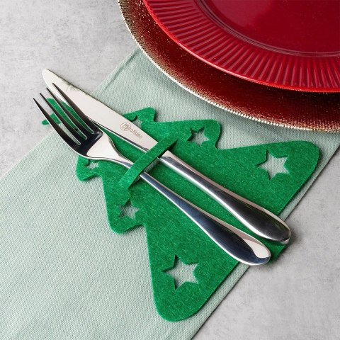 Zestaw 6 Pokrowce Etui na Sztućce Filc VILDE Świąteczny Mikołaj Renifer