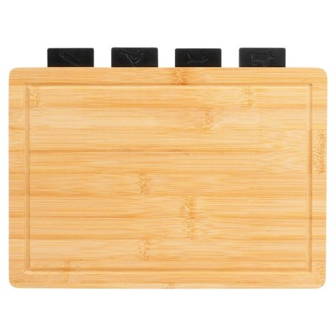 Zestaw Desek do Krojenia VILDE 5 el. ze Stojakiem Bambusowym