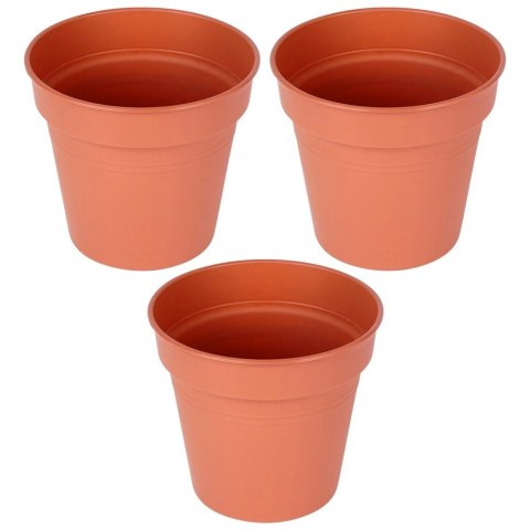Zestaw Doniczek Okrągłych PROGARDEN 17 cm 3 szt. Ceglane Uniwersalne
