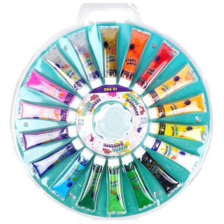 Zestaw Farby Akrylowe Wiele Kolorów w Tubce Paletka FREE & EASY 36 ml 19 el