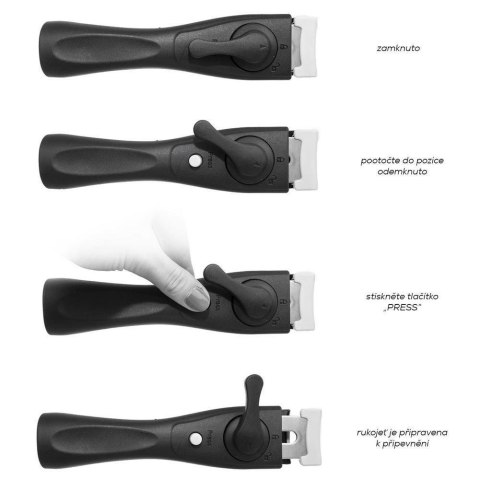 Zestaw Garnków 4 el. ORION GRANDE Granitowy Odpinany Uchwyt PFLUON