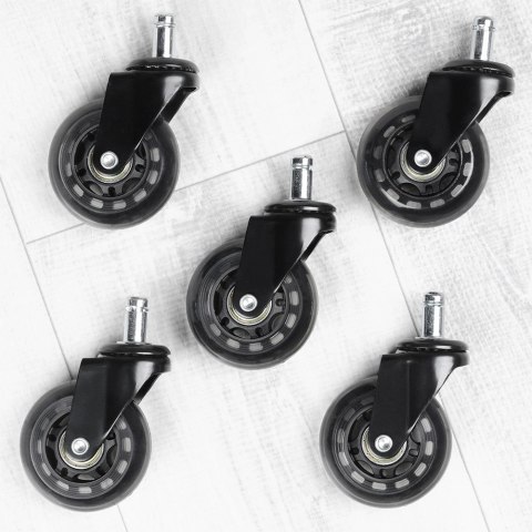 Zestaw Kółka do Fotela Biurowego Kauczukowe VILDE 6,3 cm / 10 mm 5 szt.