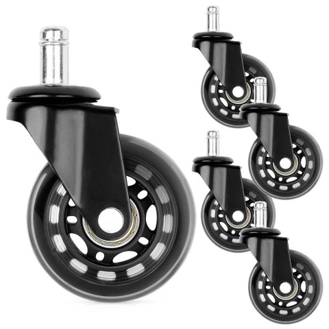 Zestaw Kółka do Fotela Biurowego Kauczukowe VILDE 6,3 cm / 10 mm 5 szt.