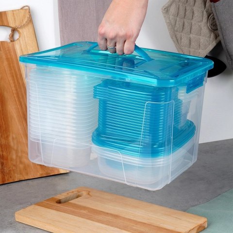 Zestaw Komplet 50 Pojemników Na Żywność VILDE z Pokrywką Szczelne Solidne