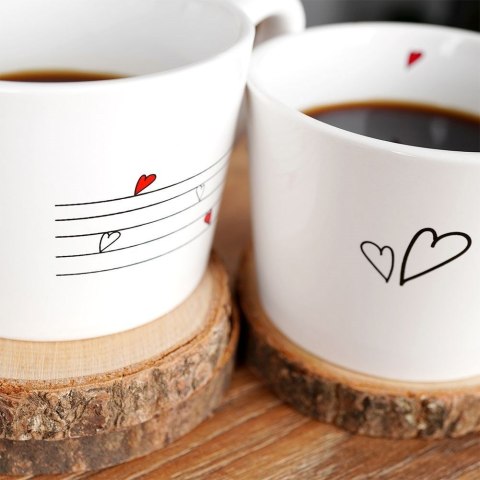 Zestaw Kubki do Kawy Herbaty Ceramiczne Serce Solidne 2 szt. ORION 210 ml