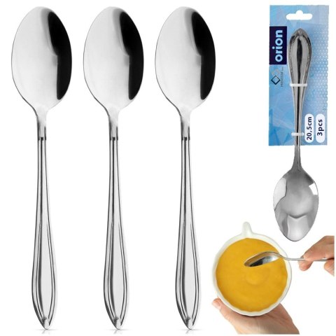 Zestaw Łyżki Stołowe Stal Nierdzewna CONIC 3 Sztuki 20,5 cm ORION
