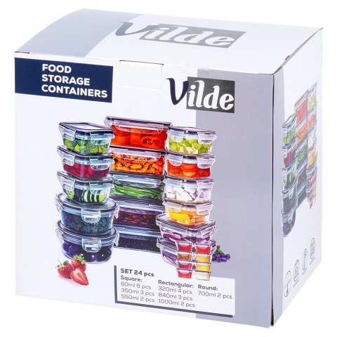 Zestaw Pojemników Spożywczych Kuchennych na Żywność Jedzenie ORION 24 szt.