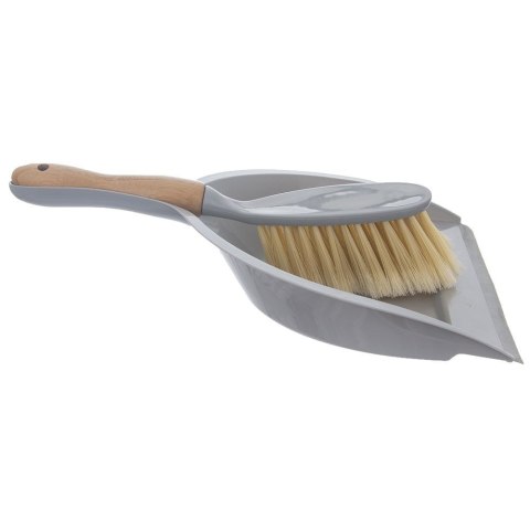 Zmiotka z Szufelką 202 g ORION Uchwyt Bambusowy Gumowy Rant Szara