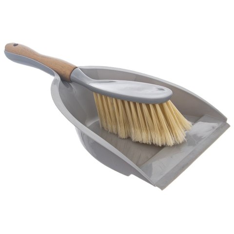 Zmiotka z Szufelką 202 g ORION Uchwyt Bambusowy Gumowy Rant Szara