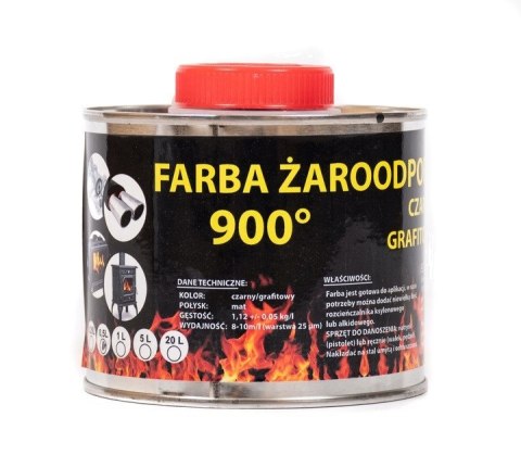 Lakier farba żaroodporna do kominka/pieca grafitowa 0.25l Barpimo Coatings S.A