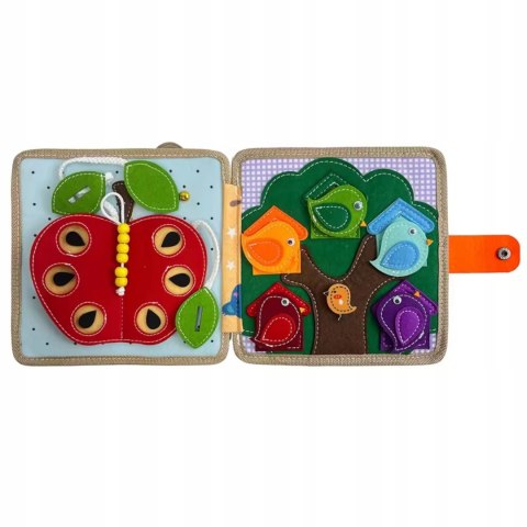 Książeczka filcowa odczepiane elementy rzepy Montessori żyrafa F30