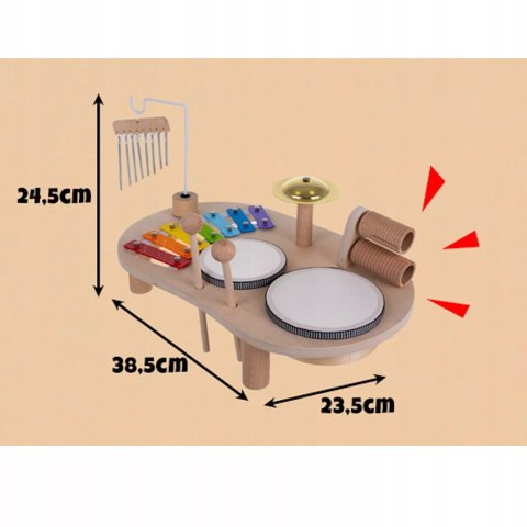 Drewniany stolik perkusyjny Montessori zestaw muzyczny dla dzieci