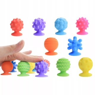 Zestaw 8 sensorycznych piłek na przyssawkach antystesowe