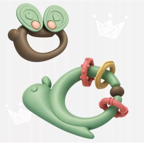 Zestaw Grzechotek i Gryzaków dla Niemowląt z Walizką Wielorybem + Suszarka 029A-2