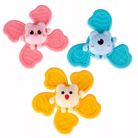 Zestaw grzechotek z przyssawką spinnery sensoryczne gryzaczki dla niemowląt