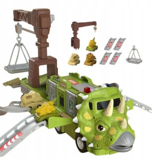Ciężarówka dinozaur z autami triceratops dźwig 691