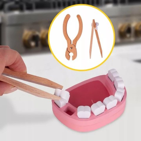 Drewniany zestaw lekarza i dentysty w walizce 2 króliczki dla dzieci duży