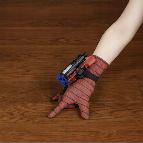 Rękawica spiderman z wyrzutnią superbohater w akcji 3 strzałki