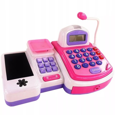 Zestaw kasa sklepowa sensoryczna czytnik kart kalkulator koszyk 43 el. 5911