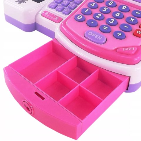 Zestaw kasa sklepowa sensoryczna czytnik kart kalkulator koszyk 43 el. 5911