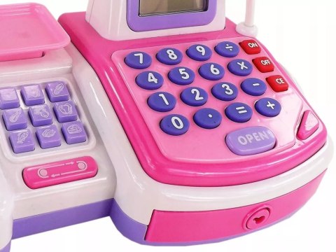 Zestaw kasa sklepowa sensoryczna czytnik kart kalkulator koszyk 43 el. 5911