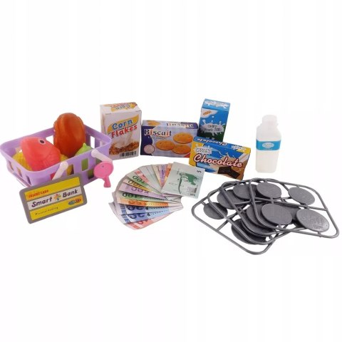 Zestaw kasa sklepowa sensoryczna czytnik kart kalkulator koszyk 43 el. 5911