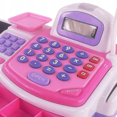 Zestaw kasa sklepowa sensoryczna czytnik kart kalkulator koszyk 43 el. 5911