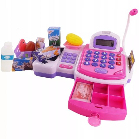 Zestaw kasa sklepowa sensoryczna czytnik kart kalkulator koszyk 43 el. 5911