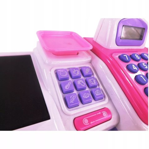 Zestaw kasa sklepowa sensoryczna czytnik kart kalkulator koszyk 43 el. 5911