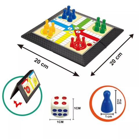 Gra planszowa Chińczyk klasyczna składana plansza pionki kostka 2313