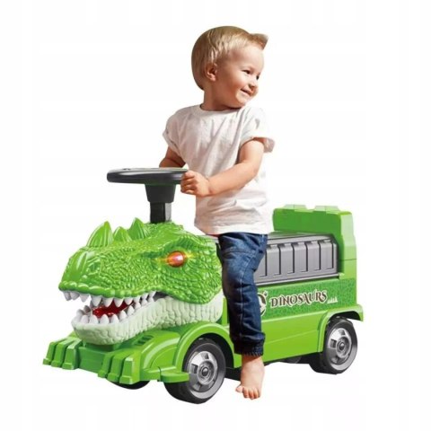 Jeździk 2w1 dinozaur + 4 autka rozkładany parking dźwig dźwięk ZH918