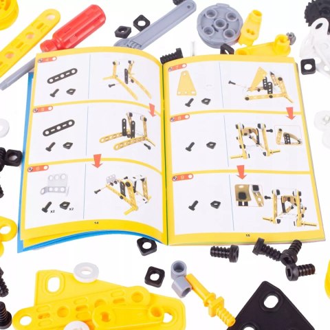 Klocki konstrukcyjne 8w1 pojazdy edukacyjne zestaw walizka 100 el