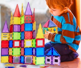 Klocki magnetyczne 3D edukacyjne konstrukcje 45el. układanka dla dzieci