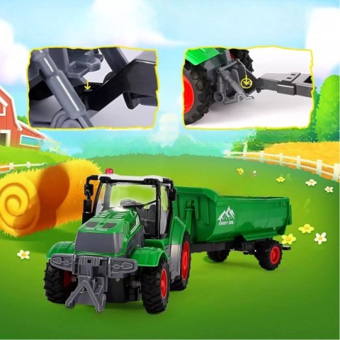 TRAKTOR Z PRZYCZEPĄ ZDALNIE STEROWANY AKUMULATOR ŁADOWARKA 9877-14