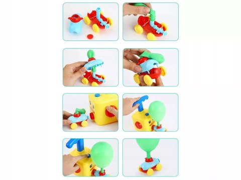 Wyrzutnia balonowa samochód żabka + pompka zestaw aerodynamiczny 12 balonów